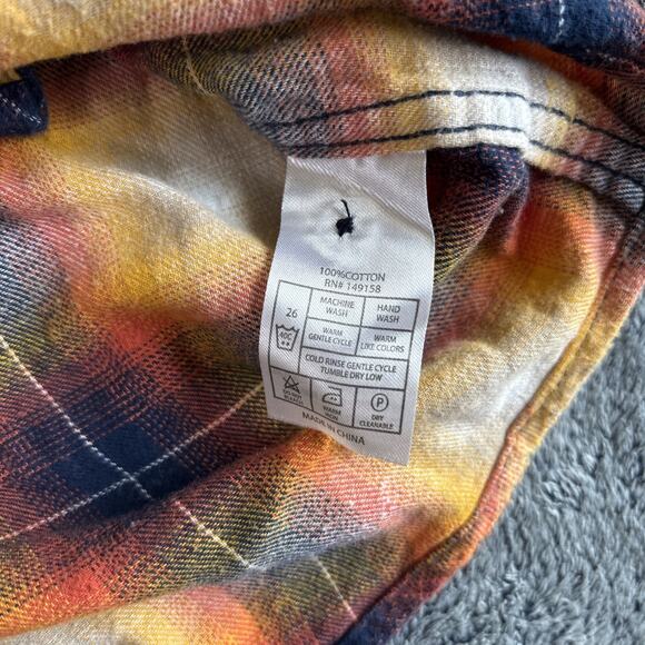 Nomad men’s Blue And Yellow flannel button-down shirt -size large - Picture 8 of 9